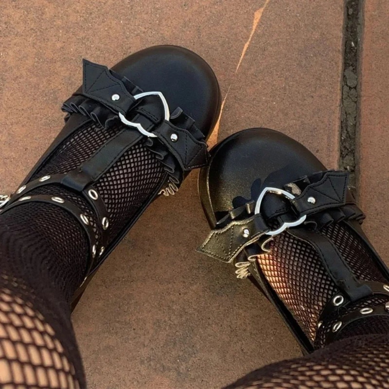 Chunky Sneaker Platform - 새로운 스위트 하트 버클 웨지 메리