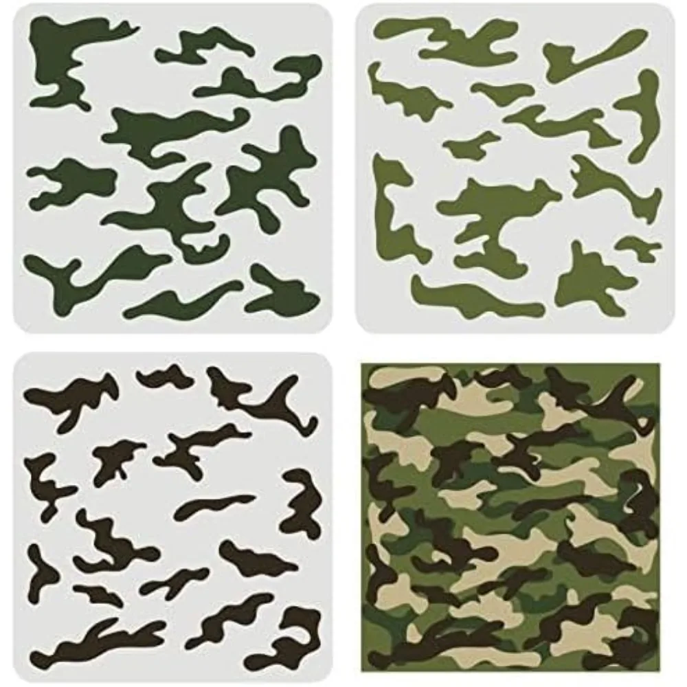 Camo Pattern Set - 카모 스텐실 키트, 스프레이 페인트 위장