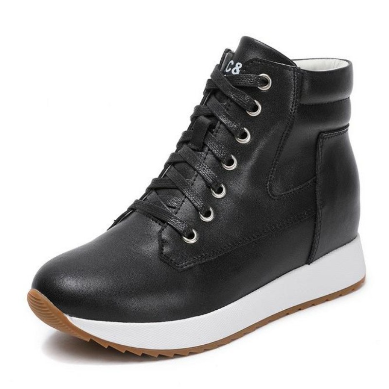 Chunky Sneaker Platform - 7CM 정품 가죽 여성 발목 부츠