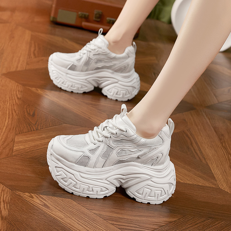 Chunky Sneaker Platform - 여성 패션 청키 플랫폼 스니커즈 통기성