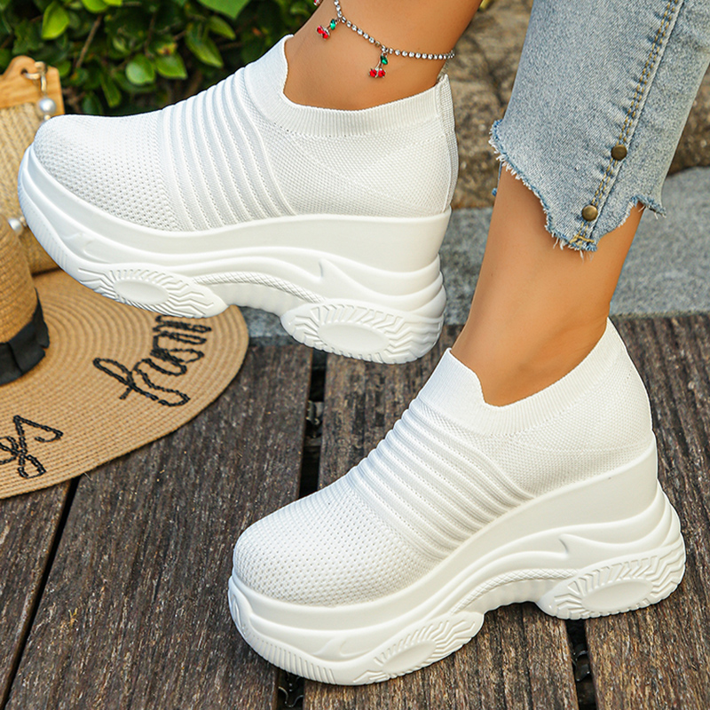 여성 니트 화이트 청키 스니커즈 2026 봄 통기성 메 - Chunky Sneaker Platform 리뷰 및 가격