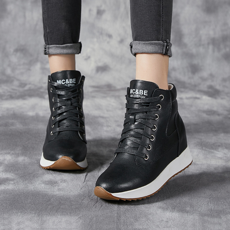 7CM 정품 가죽 여성 발목 부츠 플랫폼 웨지 숨겨진  - Chunky Sneaker Platform 리뷰 및 가격
