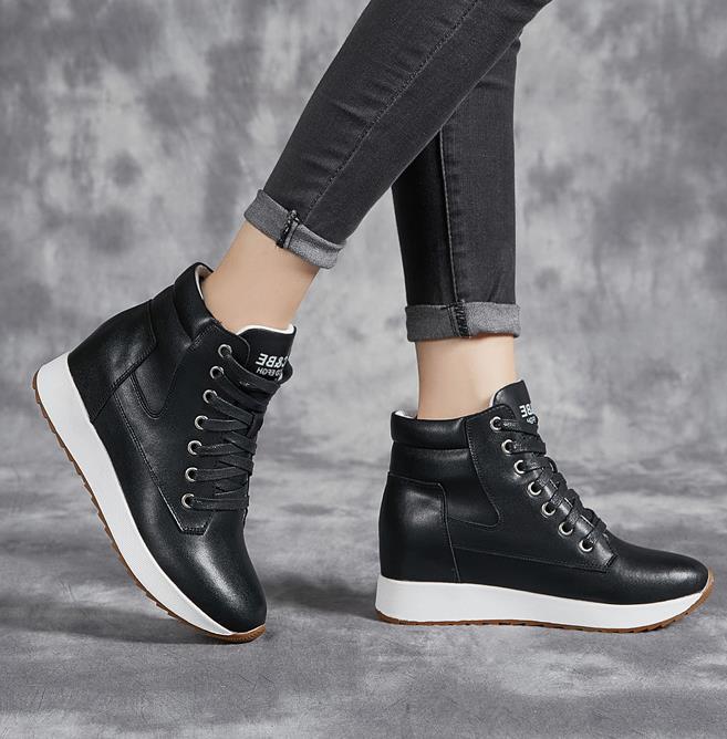 7CM 정품 가죽 여성 발목 부츠 플랫폼 웨지 숨겨진  - Chunky Sneaker Platform 리뷰 및 가격