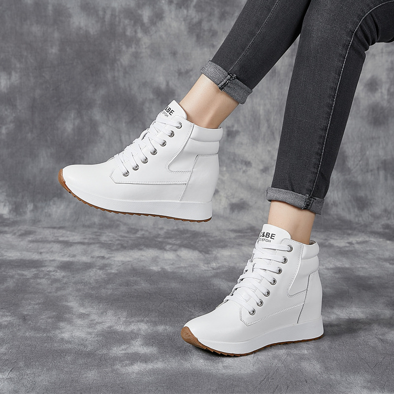 7CM 정품 가죽 여성 발목 부츠 플랫폼 웨지 숨겨진  - Chunky Sneaker Platform 리뷰 및 가격