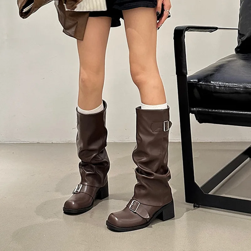 여성 부츠 무릎 높은 플랫폼 Chunky Heels 트 - Street Fashion Trends 2025 리뷰 및 가격