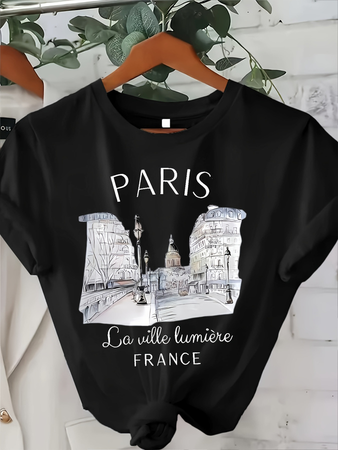Y2k T 셔츠 파리 여성 프린트 티셔츠 소녀 반팔 크 - Street Fashion Paris 2025 리뷰 및 가격
