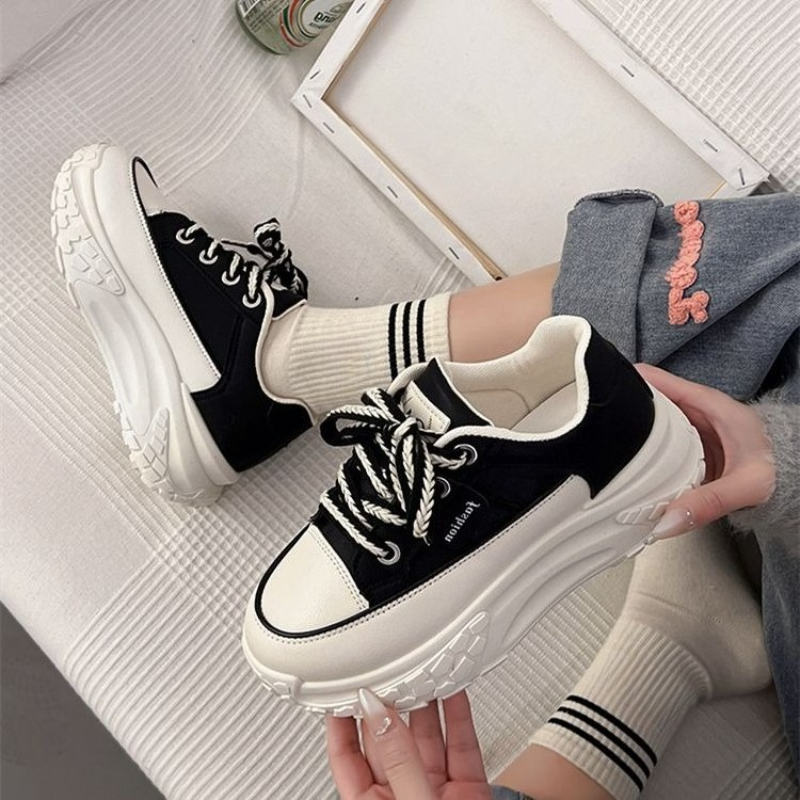 여성용 스프링 청키 화이트 스니커즈, 5cm 키높이 굽 - Chunky Sneaker Platform 리뷰 및 가격