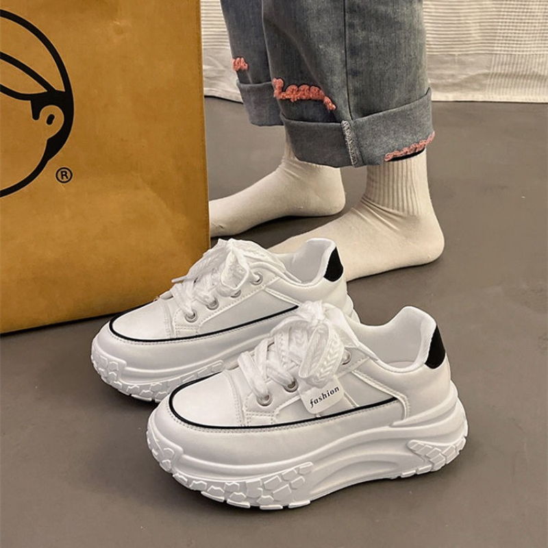 여성용 스프링 청키 화이트 스니커즈, 5cm 키높이 굽 - Chunky Sneaker Platform 리뷰 및 가격