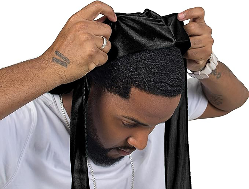 3 개/몫 긴 Durag 실크 새틴 Bandanas 모 - Street Fashion Hats 리뷰 및 가격