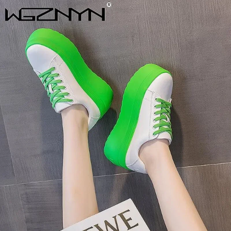 럭셔리 가을 정품 가죽 여성 캐주얼 신발 슈퍼 두꺼운  - Chunky Sneaker Platform 리뷰 및 가격