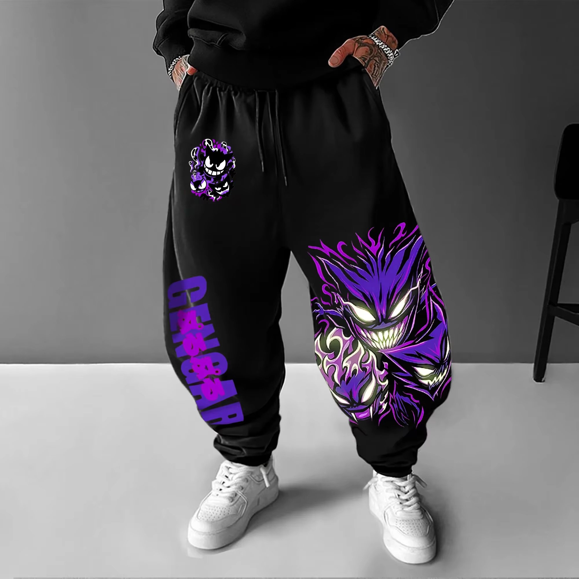 Y2K 2026 포켓몬 Gengar 코튼 스위트 팬츠  - Street Fashion Hats 리뷰 및 가격
