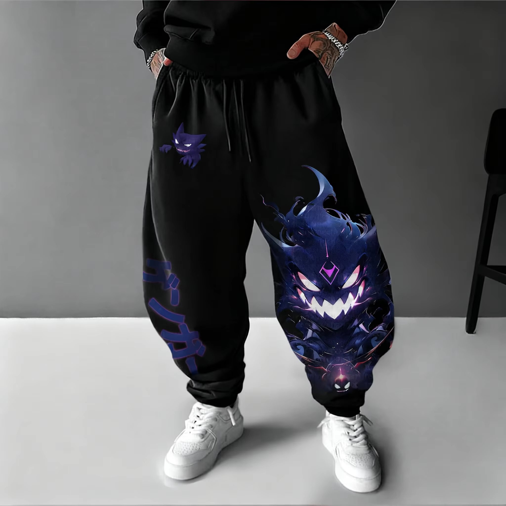 Y2K 2026 포켓몬 Gengar 코튼 스위트 팬츠  - Street Fashion Hats 리뷰 및 가격