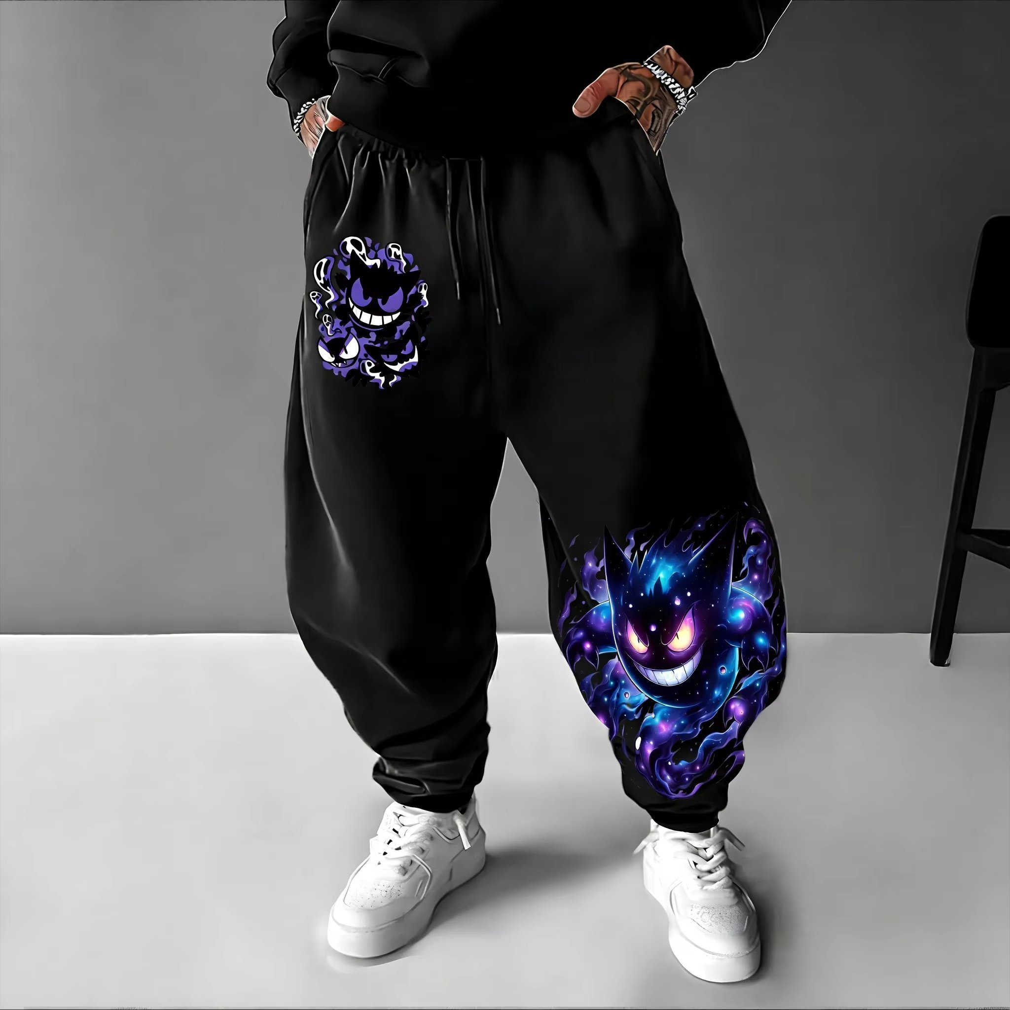 Y2K 2026 포켓몬 Gengar 코튼 스위트 팬츠  - Street Fashion Hats 리뷰 및 가격