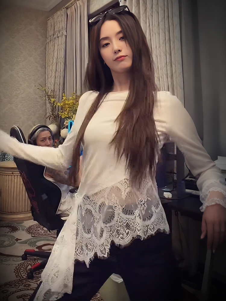 이상한 패치워크 레이스 불규칙한 밑단 티셔츠 여성용 O - Street For Fashion 리뷰 및 가격