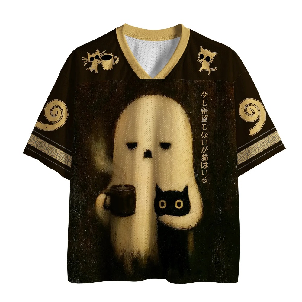 여름 패션 새로운 일본식 유령과 고양이 3D 프린팅 루 - Street Fashion In Japanese 리뷰 및 가격