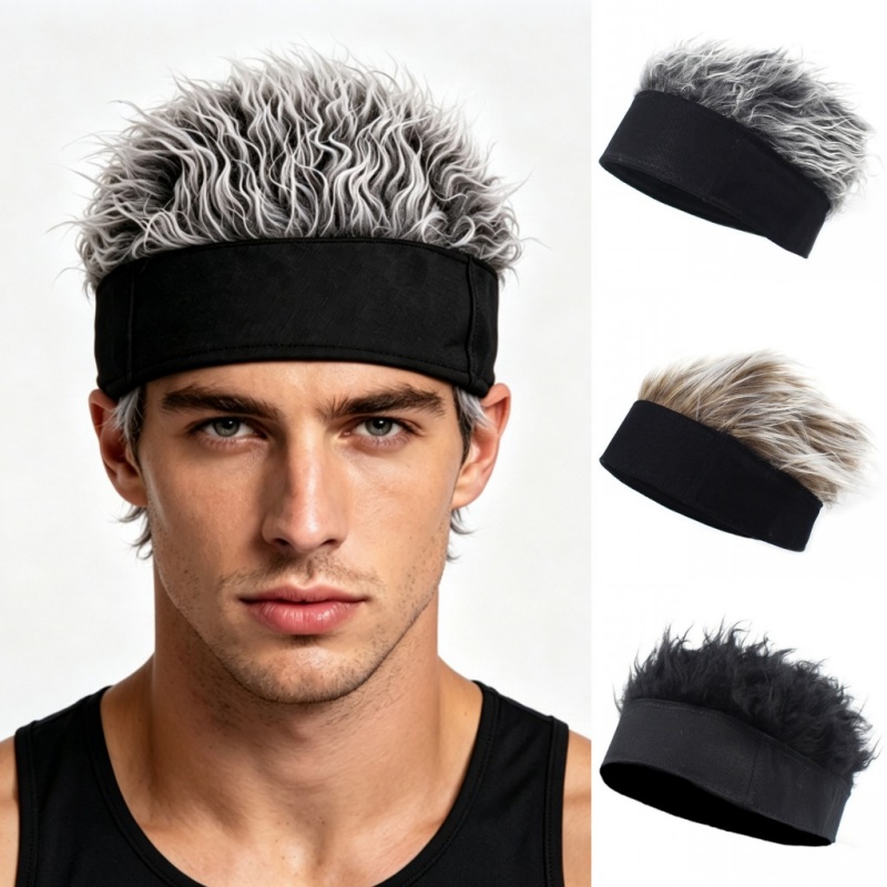 합성 가발 짧은 머리 비니 모자 남성용 스파이크 가발  - Street Fashion Hats 리뷰 및 가격